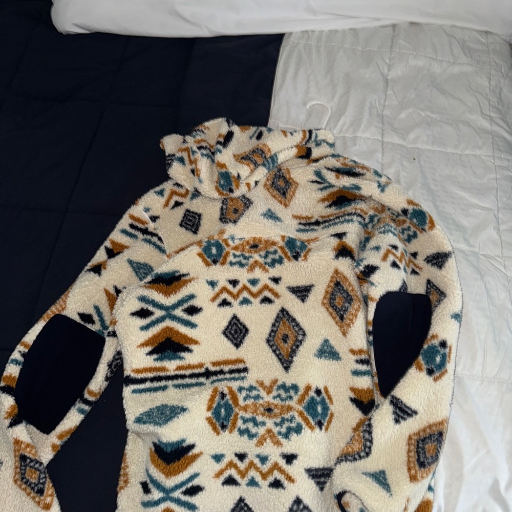 Geometric Patterned Fleece Jacket - image 2